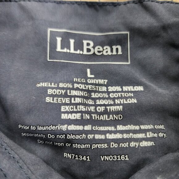 LL Bean Jacket Blue Gray Full Zip Harrington‎ Bomber Golf Grandpa OHYM7 Large - Picture 2 of 13